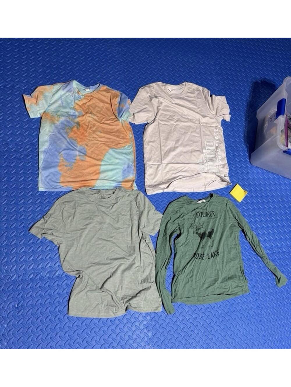 Shein & H&M Boys 13/14 US/20 (XXL) Multi Color Casual T-Shirts Lot Pack of 4